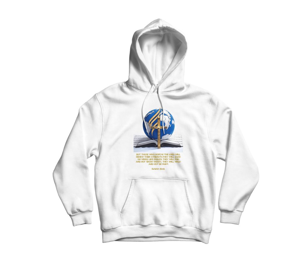 Christian hoodie with special Bible verses printed in shiny gold lettering, faith-based apparel for men and women, comfortable and stylish religious hoodie perfect for church, casual wear, or Christian gifts.
