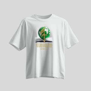 Christian T-Shirt Cotton crew neck Christian T-shirt with shiny gold Bible verses printed on the front, a premium quality faith-inspired scripture tee designed for men and women, combining comfort, durability, and stylish Christian apparel for everyday wear or as a meaningful gift.