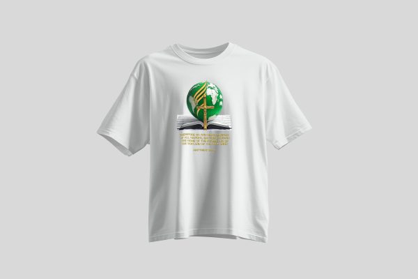 Christian T-Shirt Cotton crew neck Christian T-shirt with shiny gold Bible verses printed on the front, a premium quality faith-inspired scripture tee designed for men and women, combining comfort, durability, and stylish Christian apparel for everyday wear or as a meaningful gift.