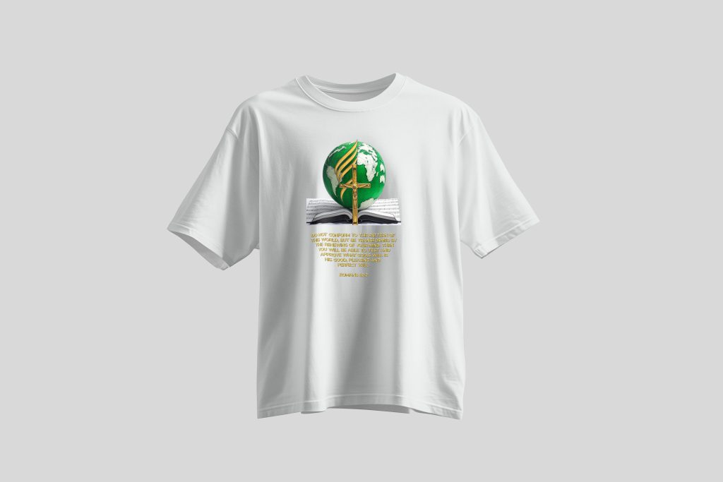 Christian T-Shirt Cotton crew neck Christian T-shirt with shiny gold Bible verses printed on the front, a premium quality faith-inspired scripture tee designed for men and women, combining comfort, durability, and stylish Christian apparel for everyday wear or as a meaningful gift.