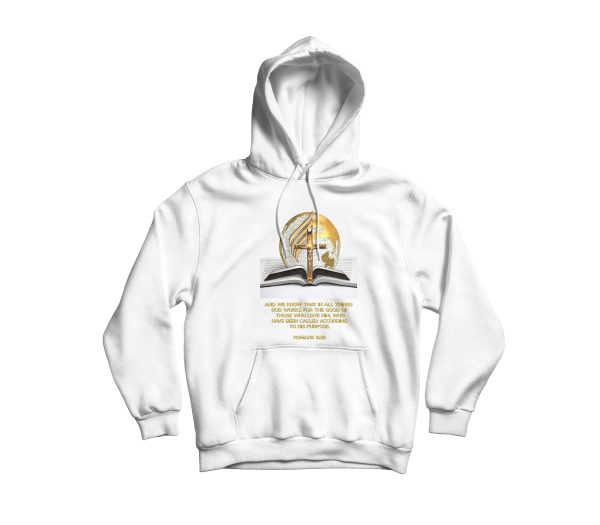 Christian hoodie with special Bible verses printed in shiny gold lettering, faith-based apparel for men and women, comfortable and stylish religious hoodie perfect for church, casual wear, or Christian gifts.